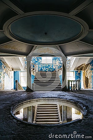 Abandoned Soviet Sanatorium Iveria in Tskaltubo, Georgia Editorial Stock Photo