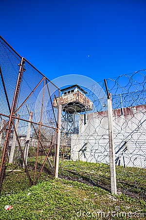 Abandoned Soviet time prison Stock Photo
