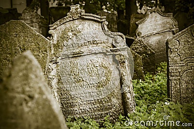 Abandoned spooky grave yard Stock Photo