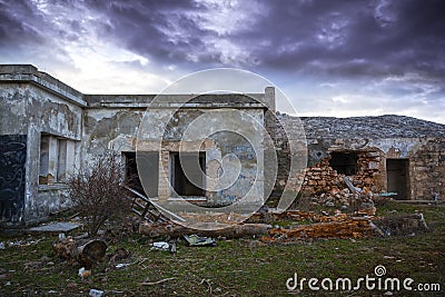 Abandoned spooky house Stock Photo