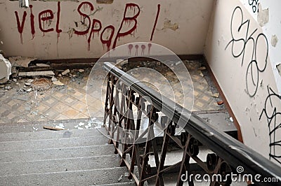 Abandoned staircase Stock Photo