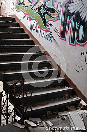 Abandoned staircase Stock Photo