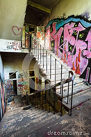 Abandoned staircase Stock Photo