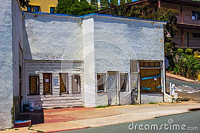 Abandoned Storefront Building In Need Of Repair Stock Photo