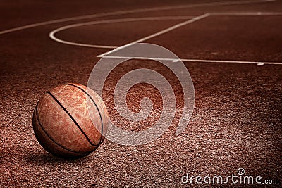 Abandoned Streetball Court Stock Photo