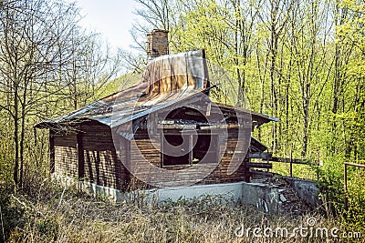 Abandoned summer resort for children, Sklene Teplice, Slovakia Stock Photo