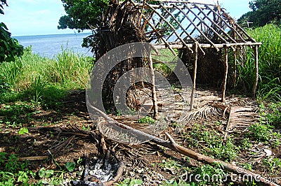 Abandoned timber village house frame Stock Photo