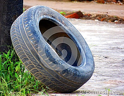 Abandoned tire Stock Photo