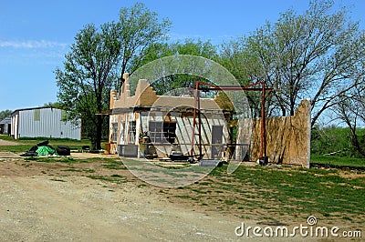 Abandoned Tire Repair Business Stock Photo