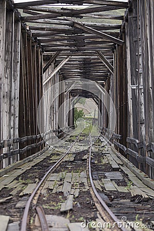 Abandoned Train Bridge Vertical Stock Photo