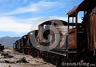 Abandoned Train Cars Stock Photo