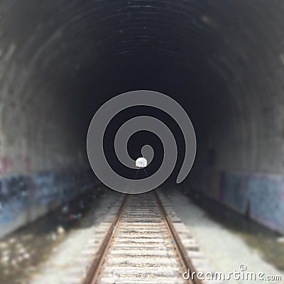 Abandoned Train Tunnel Stock Photo