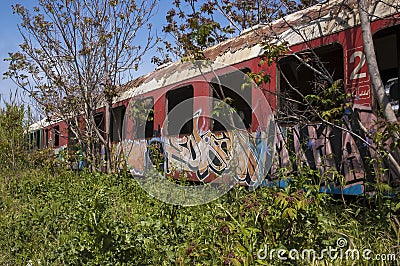 Abandoned train Stock Photo