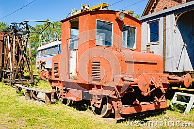 Abandoned train wreck Stock Photo