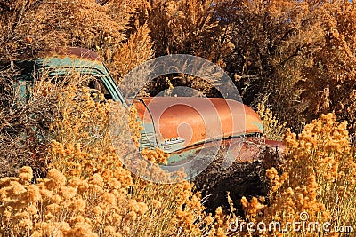 Abandoned Truck, Belmont, Nevada Stock Photo