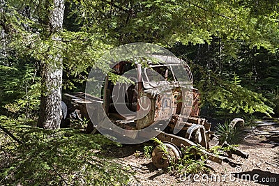 Abandoned truck at the Parkhurst ghost town, Whistler Stock Photo