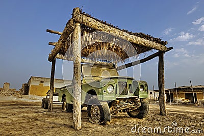 Abandoned Vehicle in Ras Al Khaimah - United Arab Emirates Stock Photo