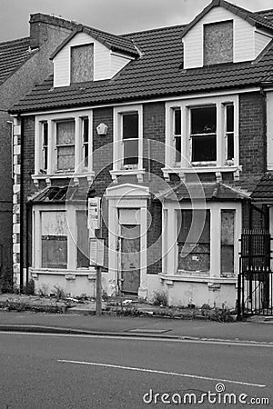 Abandoned Victorian Home Stock Photo