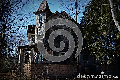 Abandoned victorian house in wisconsin Stock Photo