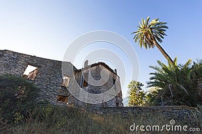 Abandoned villa in Greece Stock Photo