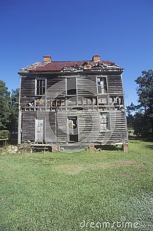Abandoned wooden farm house Stock Photo