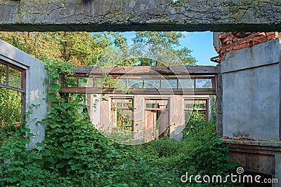 Abandoned wrecked house Stock Photo