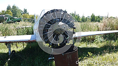 Abandoned Yak-52.Training for flight cadets. Stock Photo