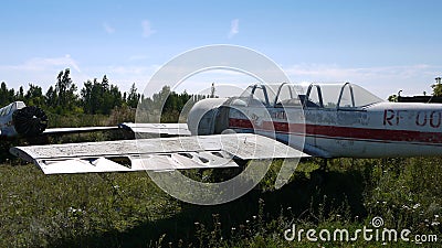 Abandoned Yak-52.Training for flight cadets. Editorial Stock Photo
