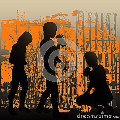 Abandoned Youth Vector Illustration