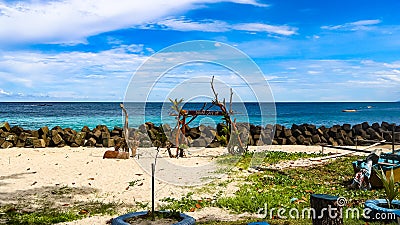 Abasi Beach in Manokwari, West Papua. Stock Photo