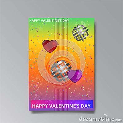 Abastract Valentine's Day page desing for web and print with heart and stars Stock Photo