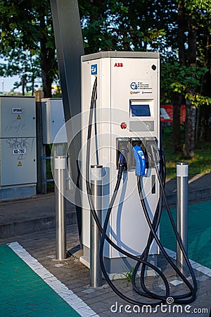 ABB Power supply for electric car charging Editorial Stock Photo