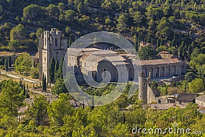 Abbey of Lagrasse, France Stock Photo