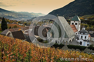 Abbey of Novacella, south tyrol, Bressanone, Italy. The Augustinian Canons Regular Monastery of Neustift. Stock Photo