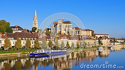 Abbey of Saint-Germain d`Auxerre Stock Photo