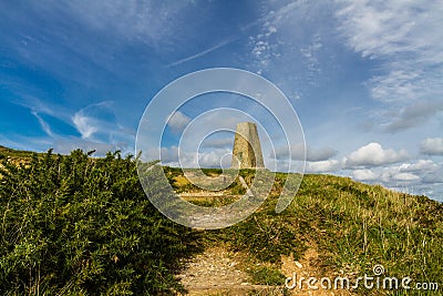 Abbotsbury Castle Trig Point Stock Photo