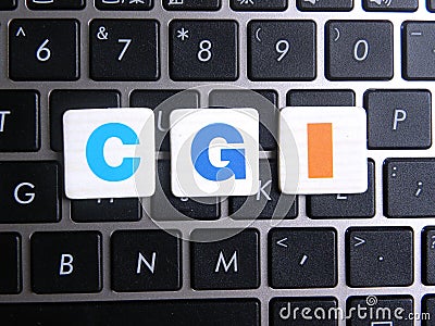 Abbreviation CGI on keyboard background Stock Photo