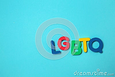 Abbreviation LGBTQ on color background Stock Photo