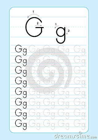 ABC Alphabet letters tracing worksheet with alphabet letters. Basic writing practice for kindergarten kids A4 paper ready to print Vector Illustration