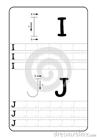 ABC Alphabet letters tracing worksheet with alphabet letters. Basic writing practice for kindergarten kids A4 paper ready to print Vector Illustration