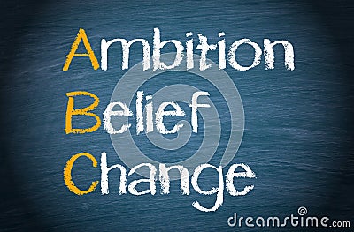 ABC - Ambition Belief Change Stock Photo
