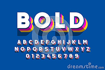 Modern bold font design Vector Illustration