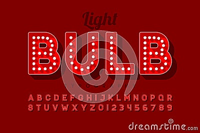 Vintage light bulb font Vector Illustration