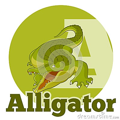 ABC Cartoon Alligator Vector Illustration