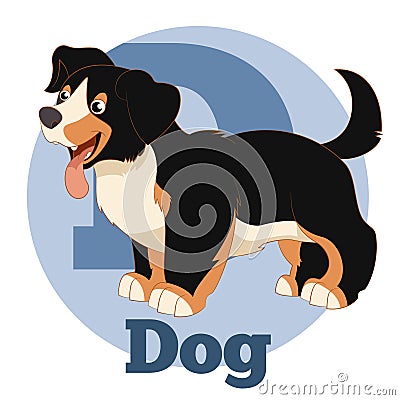 ABC Cartoon Dog Vector Illustration