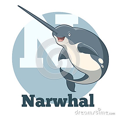 ABC Cartoon Narwhal Vector Illustration