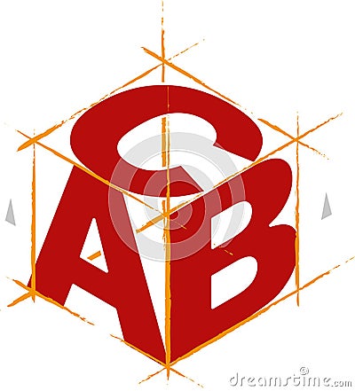 ABC cube with letters. Simple and clean illustration. Vector Illustration