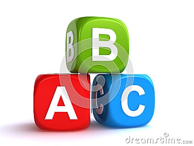 Abc cubes Stock Photo