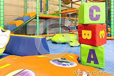 ABC cubes indoor playground Stock Photo