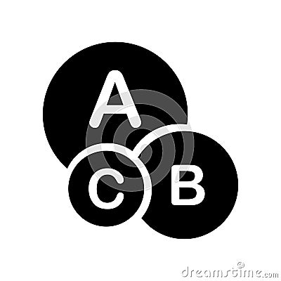 Abc icon vector sign and symbol isolated on white background, Ab Vector Illustration